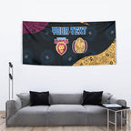 Personalized Brisbane Lions Football Tapestry Easter Egg Pattern Maroon Gold Tribal Dot Art Style