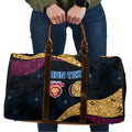 Personalized Brisbane Lions Football Travel Bag Easter Egg Pattern Maroon Gold Tribal Dot Art Style