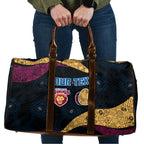 Personalized Brisbane Lions Football Travel Bag Easter Egg Pattern Maroon Gold Tribal Dot Art Style