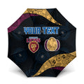 Personalized Brisbane Lions Football Umbrella Easter Egg Pattern Maroon Gold Tribal Dot Art Style