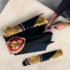Personalized Brisbane Lions Football Umbrella Easter Egg Pattern Maroon Gold Tribal Dot Art Style