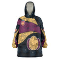Personalized Brisbane Lions Football Wearable Blanket Hoodie Easter Egg Pattern Maroon Gold Tribal Dot Art Style