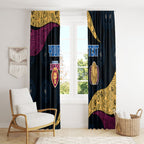 Personalized Brisbane Lions Football Window Curtain Easter Egg Pattern Maroon Gold Tribal Dot Art Style