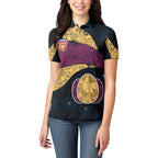 Personalized Brisbane Lions Football Women Polo Shirt Easter Egg Pattern Maroon Gold Tribal Dot Art Style