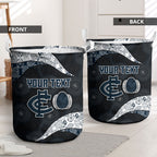 Personalized Carlton Football Laundry Basket Easter Egg Pattern Navy Monochrome Tribal Dot Style