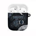 Personalized Carlton Football AirPods Case Easter Egg Pattern Navy Monochrome Tribal Dot Style