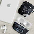 Personalized Carlton Football AirPods Case Easter Egg Pattern Navy Monochrome Tribal Dot Style
