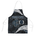 Personalized Carlton Football Apron Easter Egg Pattern Navy Monochrome Tribal Dot Style