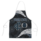 Personalized Carlton Football Apron Easter Egg Pattern Navy Monochrome Tribal Dot Style