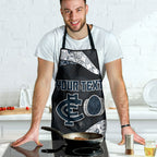 Personalized Carlton Football Apron Easter Egg Pattern Navy Monochrome Tribal Dot Style