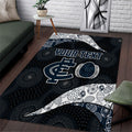 Personalized Carlton Football Area Rug Easter Egg Pattern Navy Monochrome Tribal Dot Style