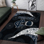 Personalized Carlton Football Area Rug Easter Egg Pattern Navy Monochrome Tribal Dot Style