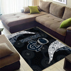 Personalized Carlton Football Area Rug Easter Egg Pattern Navy Monochrome Tribal Dot Style