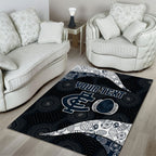 Personalized Carlton Football Area Rug Easter Egg Pattern Navy Monochrome Tribal Dot Style