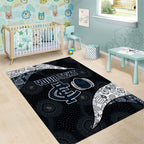 Personalized Carlton Football Area Rug Easter Egg Pattern Navy Monochrome Tribal Dot Style