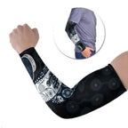 Personalized Carlton Football Arm Sleeves Easter Egg Pattern Navy Monochrome Tribal Dot Style