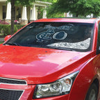 Personalized Carlton Football Auto Sun Shade Easter Egg Pattern Navy Monochrome Tribal Dot Style