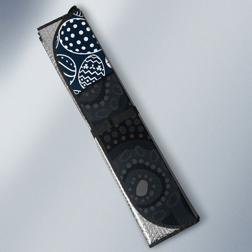 Personalized Carlton Football Auto Sun Shade Easter Egg Pattern Navy Monochrome Tribal Dot Style