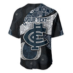 Personalized Carlton Football Baseball Jersey Easter Egg Pattern Navy Monochrome Tribal Dot Style