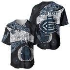 Personalized Carlton Football Baseball Jersey Easter Egg Pattern Navy Monochrome Tribal Dot Style