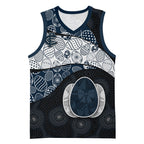 Personalized Carlton Football Basketball Jersey Easter Egg Pattern Navy Monochrome Tribal Dot Style