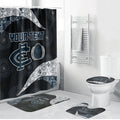 Personalized Carlton Football Bathroom Set Easter Egg Pattern Navy Monochrome Tribal Dot Style