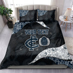 Personalized Carlton Football Bedding Set Easter Egg Pattern Navy Monochrome Tribal Dot Style