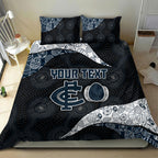 Personalized Carlton Football Bedding Set Easter Egg Pattern Navy Monochrome Tribal Dot Style