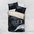 Personalized Carlton Football Bedding Set Easter Egg Pattern Navy Monochrome Tribal Dot Style