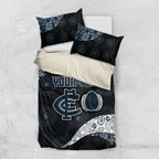 Personalized Carlton Football Bedding Set Easter Egg Pattern Navy Monochrome Tribal Dot Style