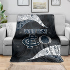 Personalized Carlton Football Blanket Easter Egg Pattern Navy Monochrome Tribal Dot Style