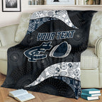 Personalized Carlton Football Blanket Easter Egg Pattern Navy Monochrome Tribal Dot Style