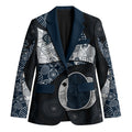 Personalized Carlton Football Blazer Easter Egg Pattern Navy Monochrome Tribal Dot Style