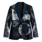 Personalized Carlton Football Blazer Easter Egg Pattern Navy Monochrome Tribal Dot Style