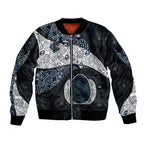 Personalized Carlton Football Bomber Jacket Easter Egg Pattern Navy Monochrome Tribal Dot Style