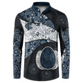 Personalized Carlton Football Button Sweatshirt Easter Egg Pattern Navy Monochrome Tribal Dot Style