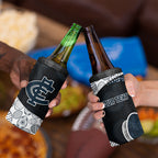 Personalized Carlton Football 4 in 1 Can Cooler Tumbler Easter Egg Pattern Navy Monochrome Tribal Dot Style