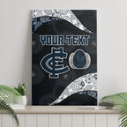 Personalized Carlton Football Canvas Wall Art Easter Egg Pattern Navy Monochrome Tribal Dot Style