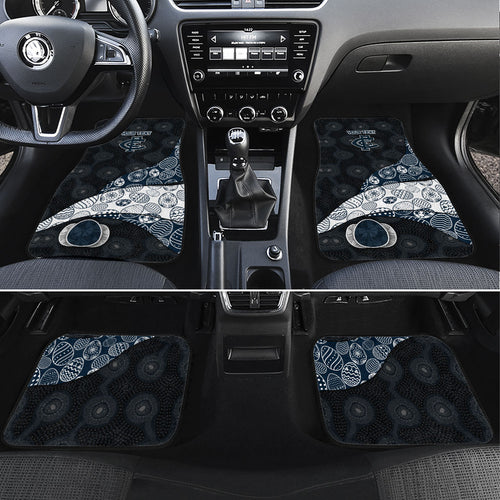 Personalized Carlton Football Car Mats Easter Egg Pattern Navy Monochrome Tribal Dot Style