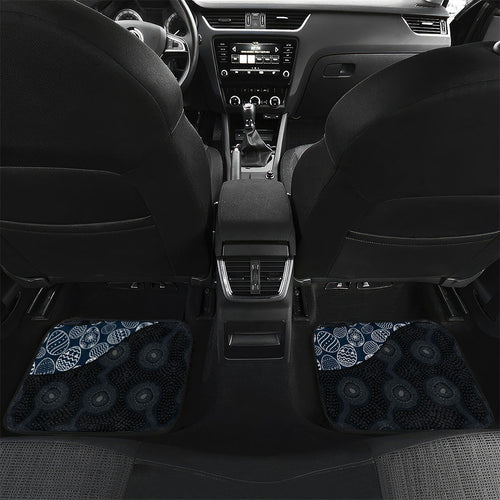 Personalized Carlton Football Car Mats Easter Egg Pattern Navy Monochrome Tribal Dot Style
