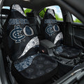 Personalized Carlton Football Car Seat Cover Easter Egg Pattern Navy Monochrome Tribal Dot Style