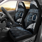 Personalized Carlton Football Car Seat Cover Easter Egg Pattern Navy Monochrome Tribal Dot Style