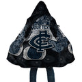 Personalized Carlton Football Cloak Easter Egg Pattern Navy Monochrome Tribal Dot Style