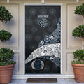 Personalized Carlton Football Door Cover Easter Egg Pattern Navy Monochrome Tribal Dot Style