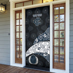 Personalized Carlton Football Door Cover Easter Egg Pattern Navy Monochrome Tribal Dot Style