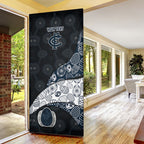 Personalized Carlton Football Door Cover Easter Egg Pattern Navy Monochrome Tribal Dot Style