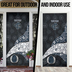 Personalized Carlton Football Door Cover Easter Egg Pattern Navy Monochrome Tribal Dot Style