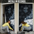 Personalized Carlton Football Door Cover Easter Egg Pattern Navy Monochrome Tribal Dot Style