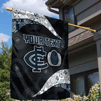 Personalized Carlton Football Garden Flag Easter Egg Pattern Navy Monochrome Tribal Dot Style