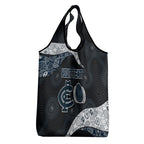 Personalized Carlton Football Grocery Bag Easter Egg Pattern Navy Monochrome Tribal Dot Style
